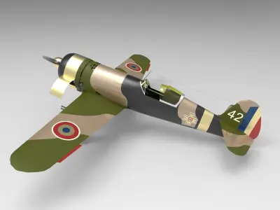 Romanian fighter aircraft IAR 3D model