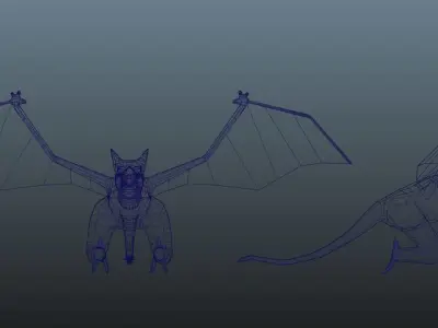 Aerodactyl dragon Low-poly 3D model