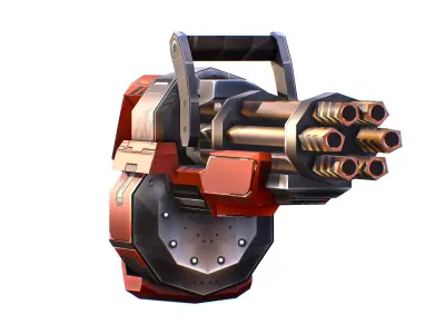 LowPoly Sci-Fi Assault Heavy Machne Gun Low-poly 3D model