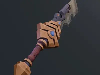 Dragon sword Low-poly 3D model order