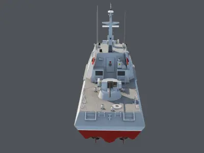 Gyurza-M class artillery boat 58155 Low-poly 3D model
