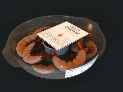 Shrimp Cocktail Low-poly 3D model