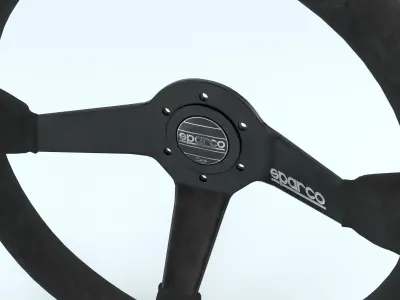 Steering Wheel Sparco R325 Suede Black 3D model