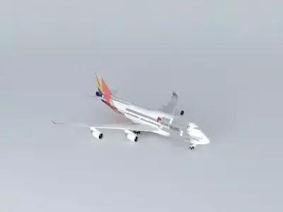 Asiana Airlines Boeing 747-400 Free 3D model