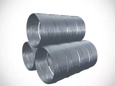 Aluminum Wire Cable Bundle Low-poly 3D model