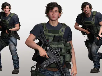 Realistic Male In Melitirian Attire Low-poly 3D model