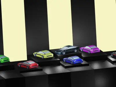 Lowpoly Vehicles - Part 1 - Sport Cars Low-poly 3D model