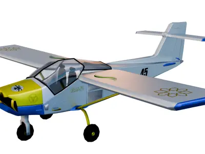 Safari Plane - Medium Poly Game-Ready 3D Model Low-poly 3D model