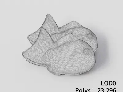 Taiyaki 3D model Low-poly 3D model