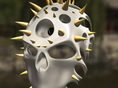 Alien Bio Spiked Mask  Futuristic  3D model