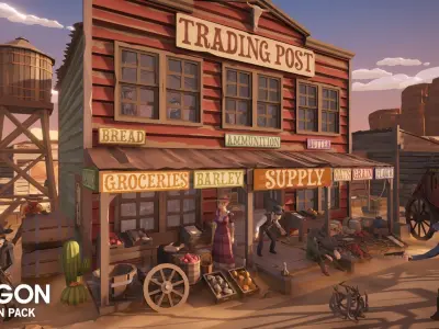 POLYGON - Western Low-poly 3D model