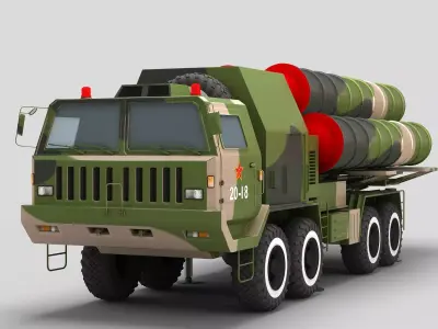 China HQ-9 Anti-aircraft Missiles System 3D model