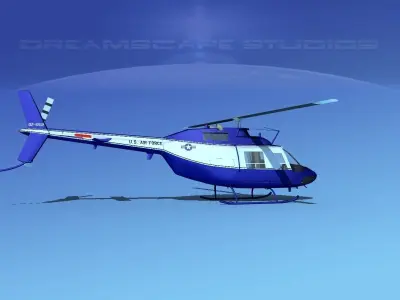 Bell OH-58B US Air Force 3D model