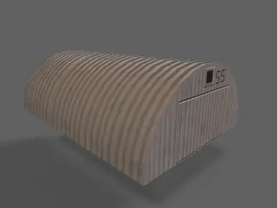 Lowpoly PBR Aircraft Hanger Low-poly 3D model