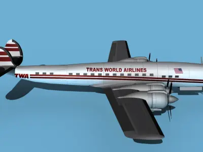 Lockheed L1649 Star Liner Trans World Airways 3D model