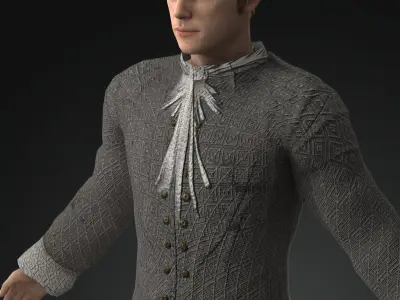 Napoleonic civilian 1812 Low-poly 3D model