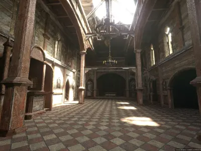 old Church Low-poly 3D model Low-poly 3D model