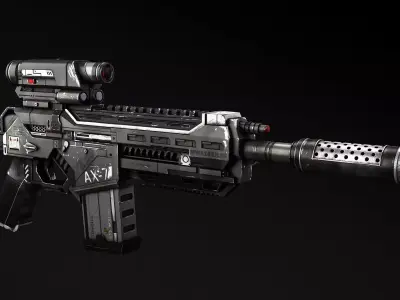 AX-7 Assault Rifle 3D model