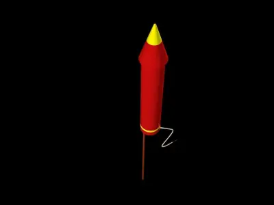 Firework Rocket 3D Model Low-poly 3D model