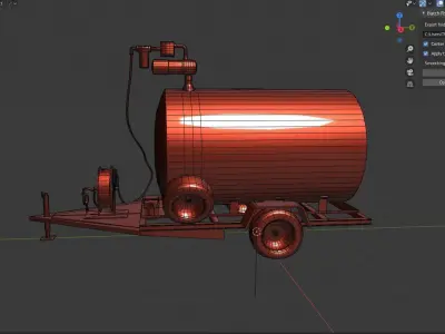 Mobile Gas Tank  Game Asset Low-poly 3D model