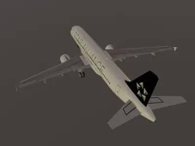 Star Alliance airbus a320-214 low poly 3D model Low-poly 3D model