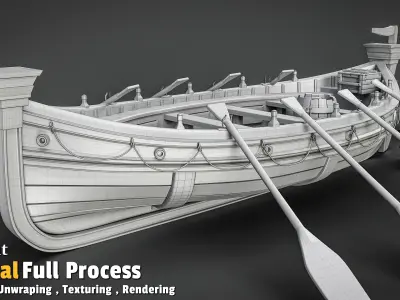 Lifeboat Low-poly 3D model