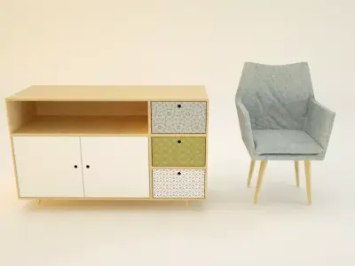 Sideboard Korppi - Nora Chair Free low-poly 3D model