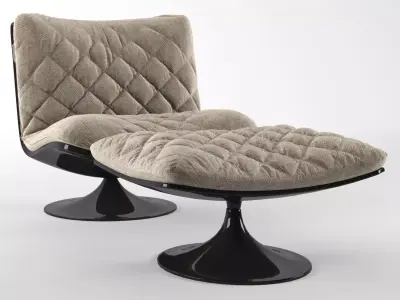Armchair lounge chair and ottoman Free 3D model purchase