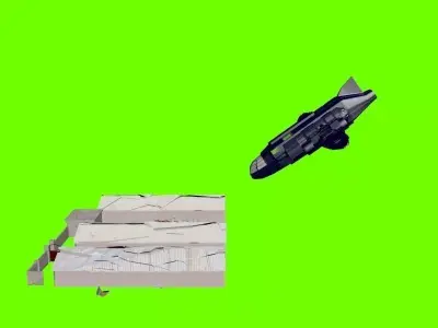 SIMULATED PLANE CRASH Low-poly 3D model