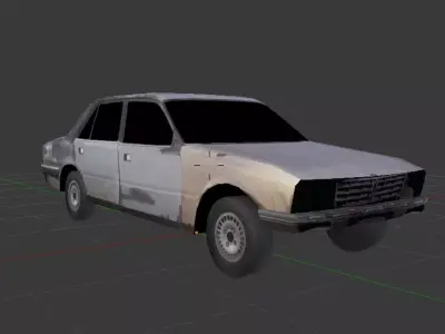 Lowpoly Old Peugeot Car Free low-poly 3D model