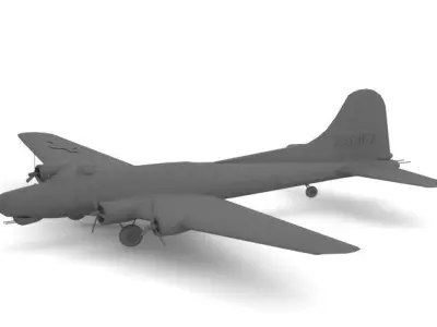 B17 Plane  Low-poly 3D model