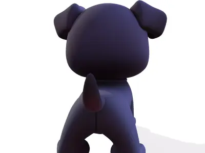 Cute Dog for rigging or 3d printing Low-poly 3D model