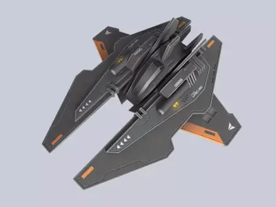 Low poly spacecraft Low-poly 3D model