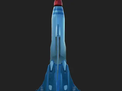 Thunderbird fighter jet Low-poly 3D model