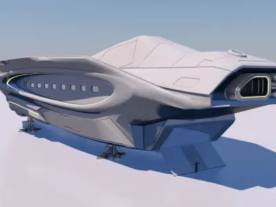 spaceship interplanetary 3D model