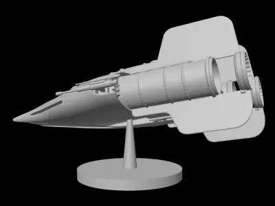 Star Wars RZ-1 A-wing interceptor with base 3D print model