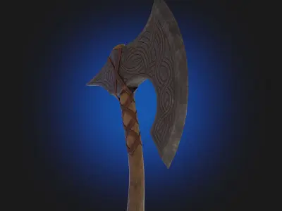 Axe Low-Poly Game Ready viking Free low-poly 3D model