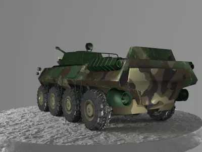 BTR-90 Military Armored Vehicle Low-poly 3D model