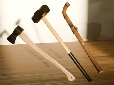 LowPoly Weapon Set Low-poly 3D model