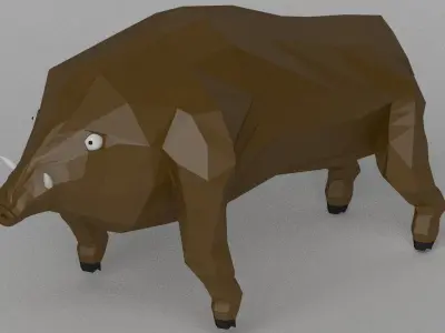 WarthHog Low-Poly Base Free low-poly 3D model