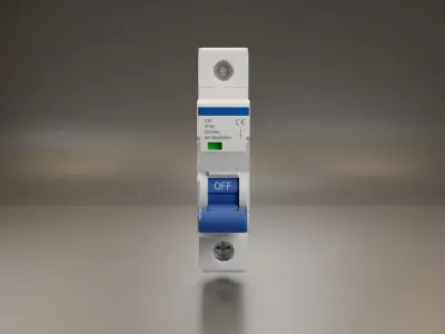 Electrical part 1pole Miniature Circuit Breaker 3D model