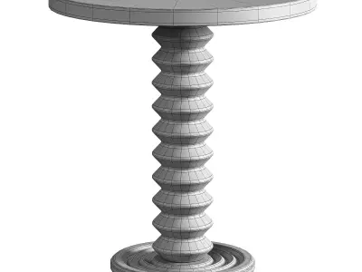 French Wood Side Table Free 3D model