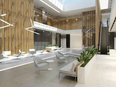 Lobby Hall Foyer Office Low-poly 3D model