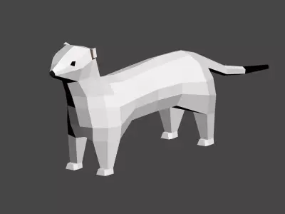 Lowpoly ermine Low-poly 3D model