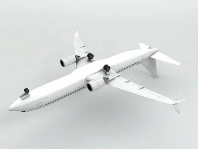 Boeing BBJ MAX 8 Airliner - Generic White Low-poly 3D model