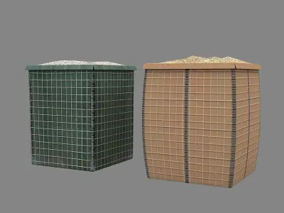 Hesco Barrier 3d Model 3D model