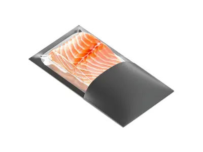 Black Salmon Carton Pack - fish cardboard container 3D model