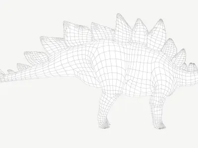 Stegosaurus dinosaur Low-poly 3D model