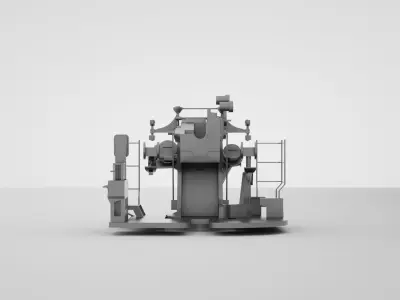 5 inch - 127mm 25 Mk19 Single Naval Gun 3D model