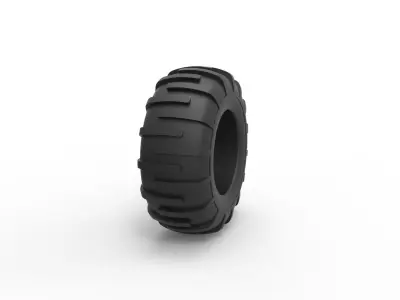 Offroad tire 37 Scale 1 to 25 3D print model